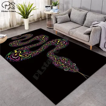čūska smieklīgi paklāju Laukumā Anti-Skid Zonas Grīdas Paklājs 3D Paklāju neslīdoša Mat Ēdamistaba Dzīvojamā Istaba Mīkstas Guļamistabas Paklāju stils-03
