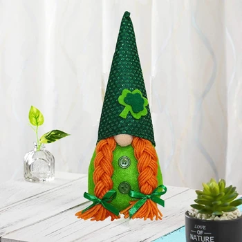 Īrijas Martā Festiva Dienu Gnome Rūķīti Shamrock Roku Zviedrijas Tomte Plīša Rotaļlietas Lelle Sadzīves Rotājumi