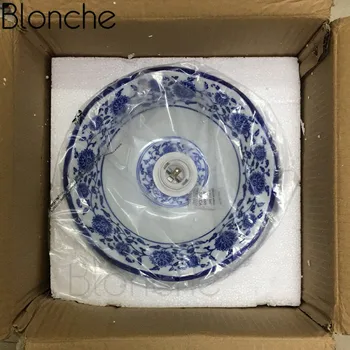 Ķīniešu Stilā Keramikas Piekariņu Gaismas Vintage Led Retro Porcelāna Karājas Lampa Mājas Bēniņi Dekori Virtuves Apgaismes Ķermeņi E27