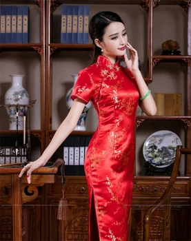 Ķīniešu Tradicionālā Tērpi Sievietēm Saspringts Bodycon Kleita Cheongsam Tang Uzvalks Pūķis&Phoenix Drukāt Bd Kleita Sexy Kimono